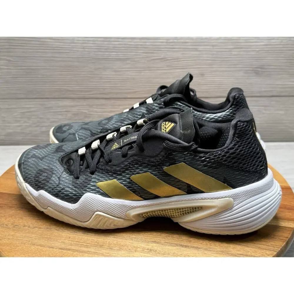 Adidas Women's Barricade 12 Tennis Shoe 6.5 Black/Gold Metallic/Carbon